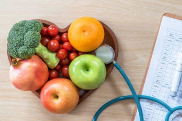 Photo of fruits and vegetables for diabetic nutrition counseling.